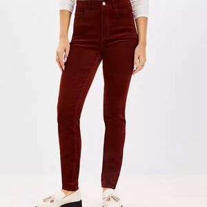 LOFT High Rise Burgundy Jeans